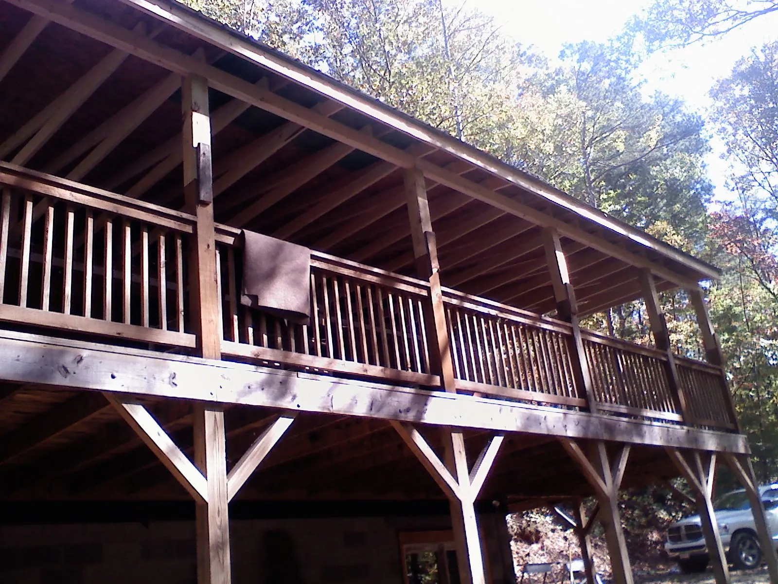 Timber framing under a new elevated porch and deck — Roof Leak Repair in Dearing by Roofing Brothers
